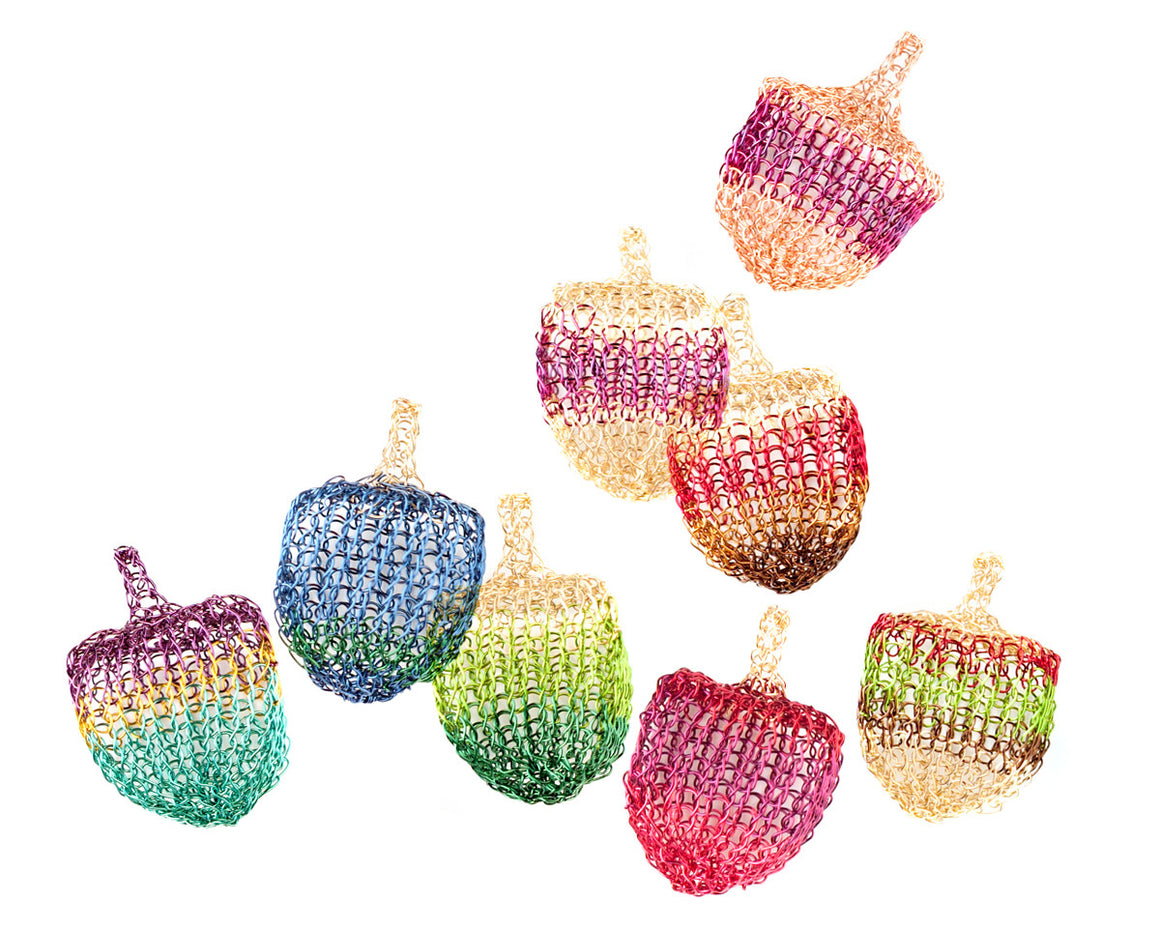 Multicolor Wire Crochet Dreidel , Unique Handmade Judaica - Yooladesign