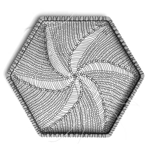 Large Hexagon wall art turnning pattern - Home Decor Wire Crochet pattern