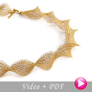 Wire Crochet pattern of INFINITY necklace , wire crochet VIDEO tutorial , jewelry making instructions - Yooladesign
