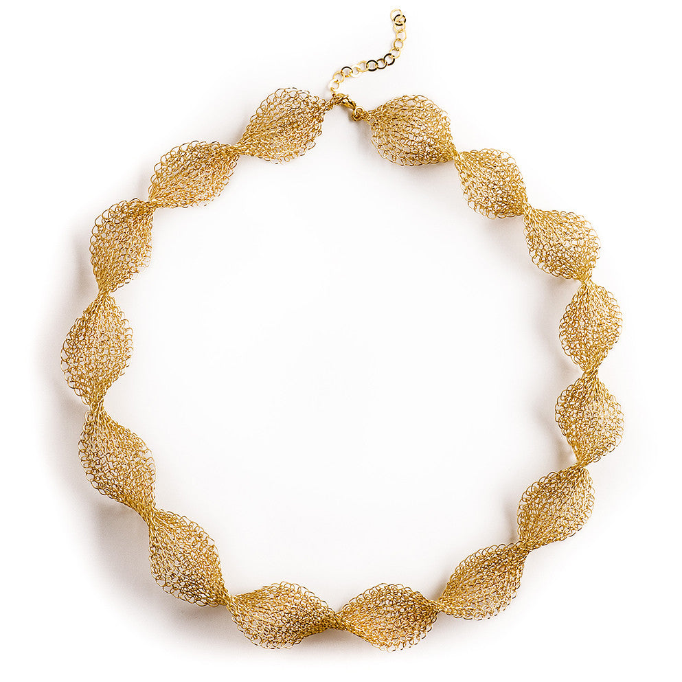 INFINITY Wire Crochet Gold Bridal Necklace - Yooladesign