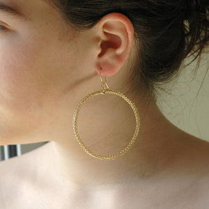 Salsa Gold Hoop Earrings , Wire Crochet Jewelry , Gypsy Soul , Fashion Jewelry - Yooladesign