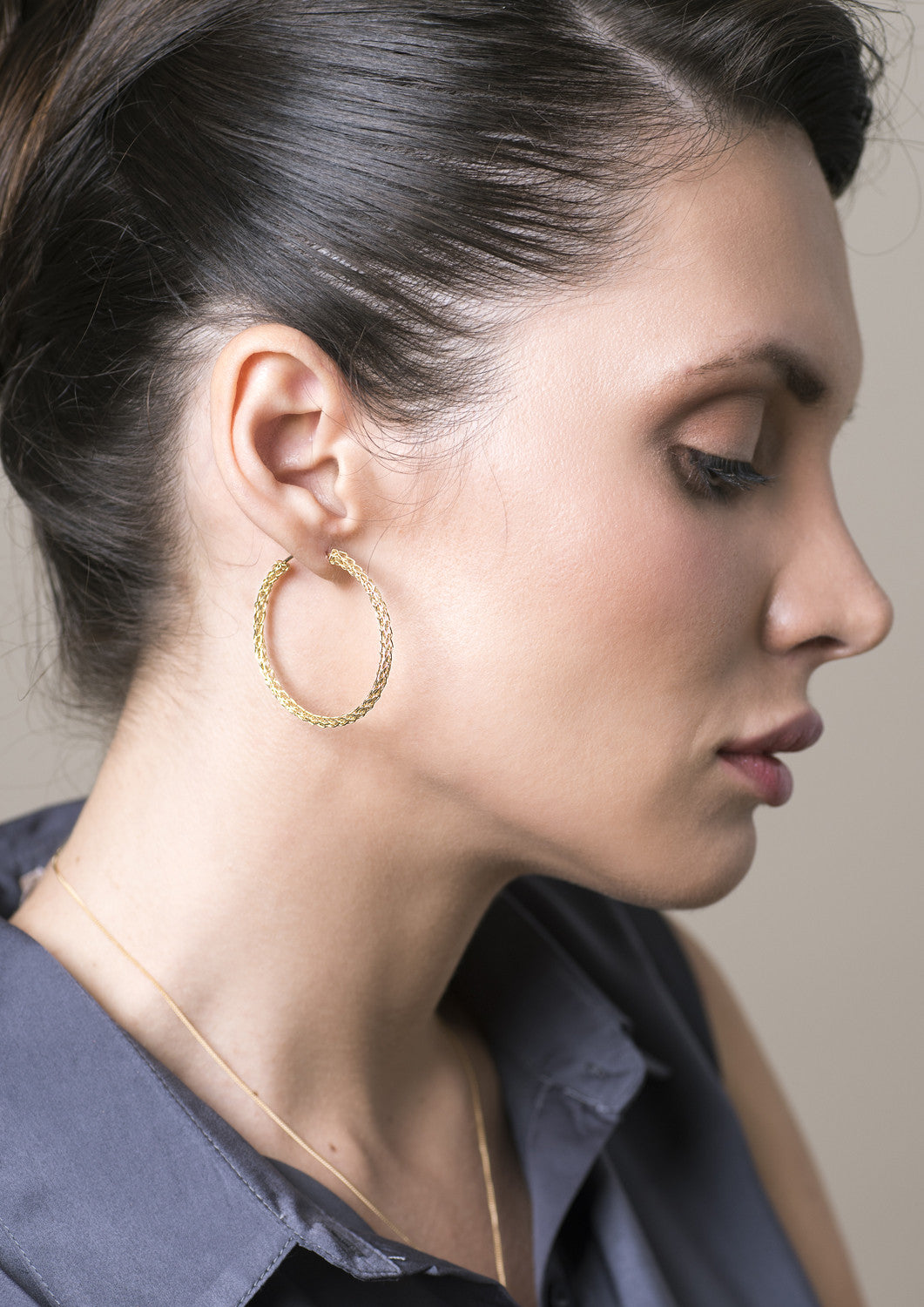 Extra Large GOLD hoop earrings ,contemporary jumbo handmade hoops -  Yooladesign