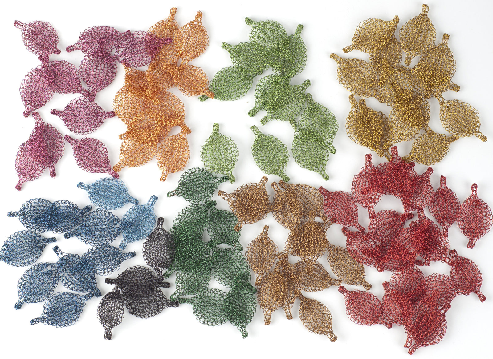 Unique Jewelry Making Supply - Flat Crocheted Leaves - Yooladesign