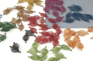 Unique Jewelry Making Supply - Flat Crocheted Leaves - Yooladesign