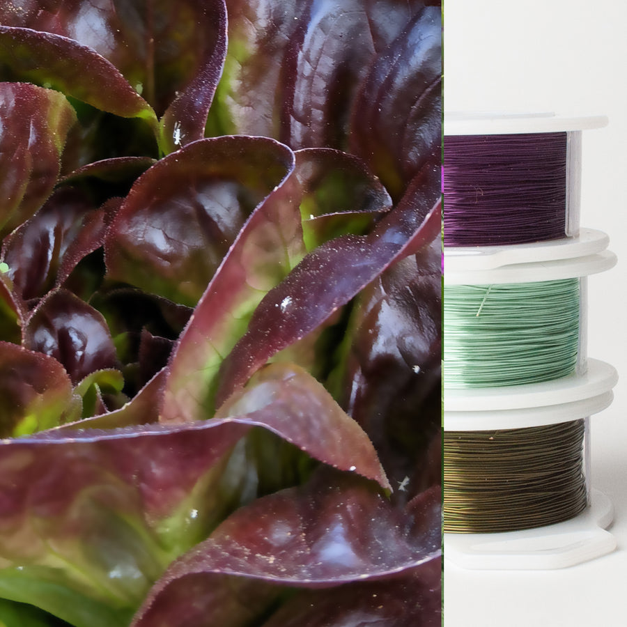 Jewelry making wire - Garden inspiration - red lettuce - 3 spools - YoolaDesign