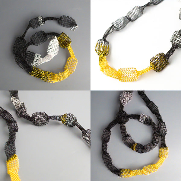 Long yellow necklace , Long Bold necklace Yooladesign