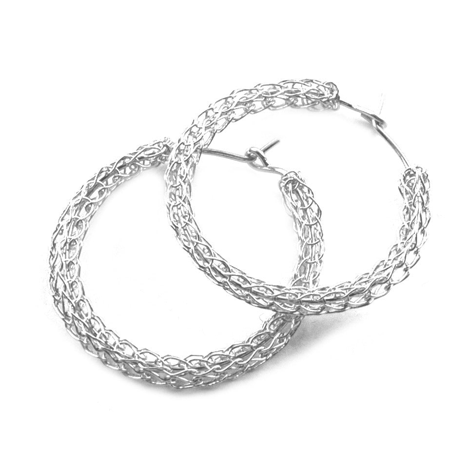 Silver hoop earrings , medium earrings - Yooladesign