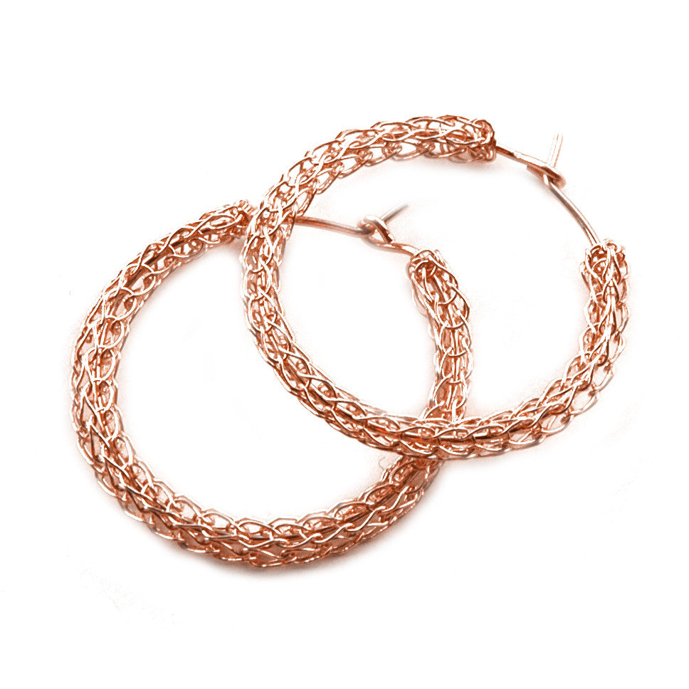 Rose Gold hoop earrings , medium hoops - Yooladesign