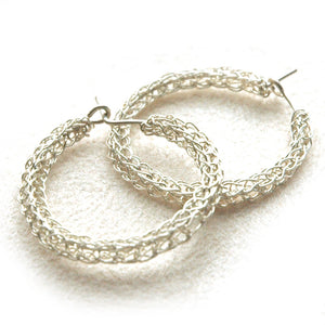 Silver hoop earrings , medium earrings - Yooladesign