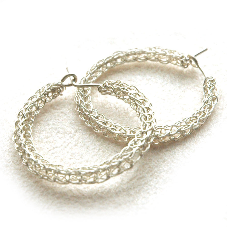 Silver hoop earrings , medium earrings - Yooladesign