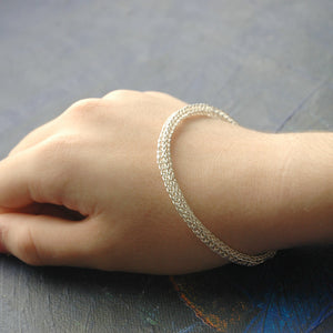 Silver Bangle bracelet , handmade bangle - Yooladesign