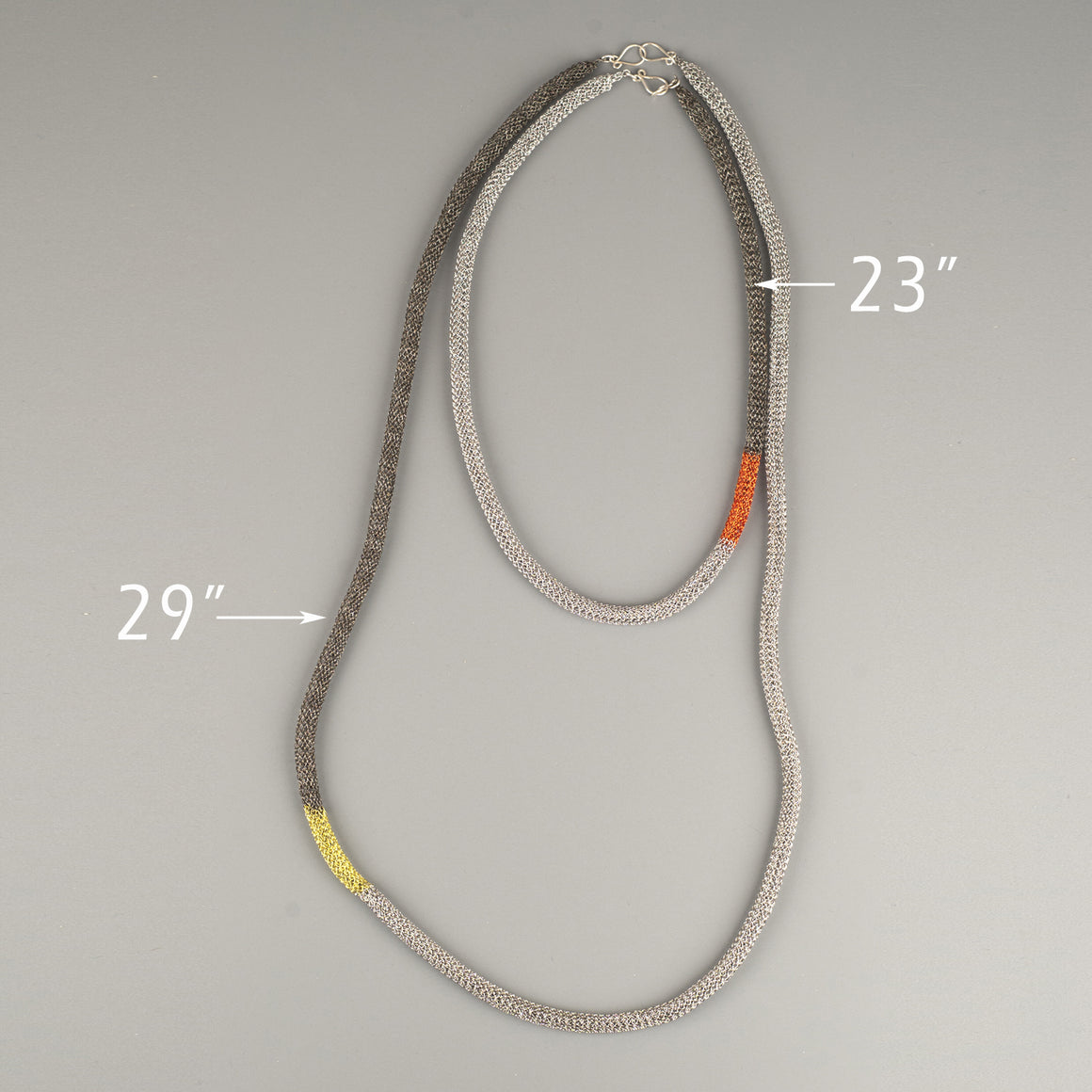 long Statement Necklace , Gray and Neon - Yooladesign