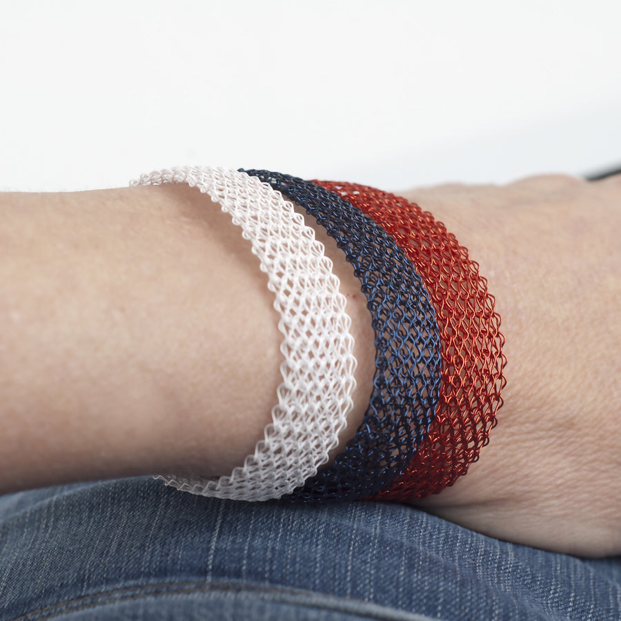 NAUTICAL  Layered Bracelet , white Blue & Red - Yooladesign