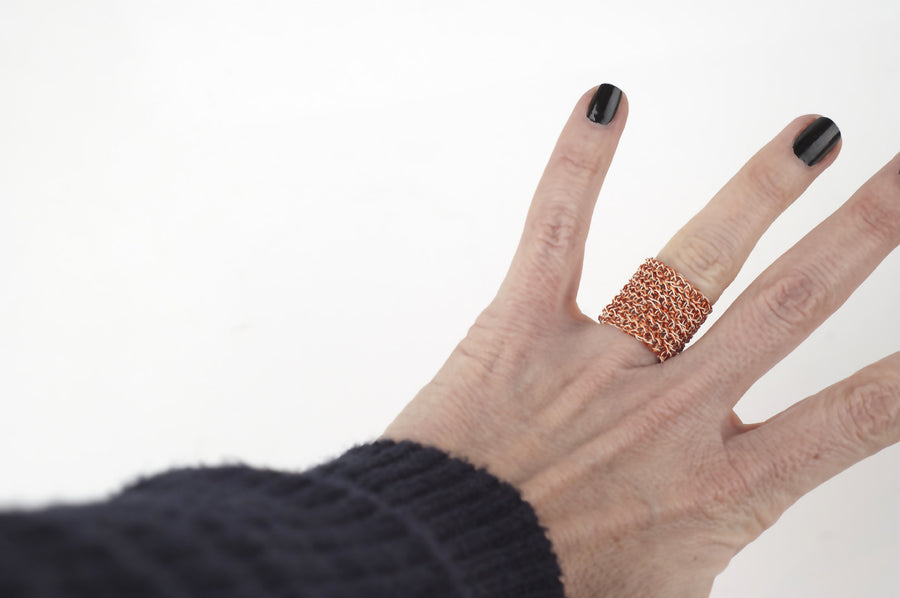 Nautical Wire crocheted band ring - Yooladesign