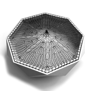 Polygon bowl lid , partial pattern, Wire crochet Octagon