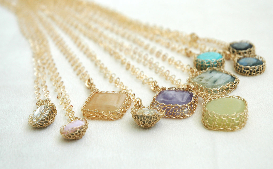 Bridesmaids Special - Set of Stone Embedded Necklaces - Yooladesign