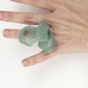 RIBBON statement ring - Wire crochet art jewelry - Yooladesign