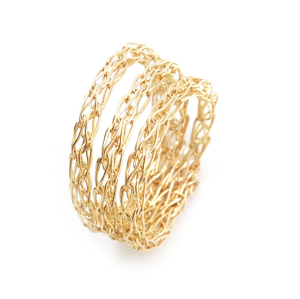 Stacking ring , custom made wire crocheted ring - Yooladesign