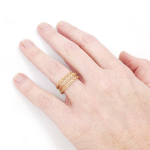 Stacking ring , custom made wire crocheted ring - Yooladesign