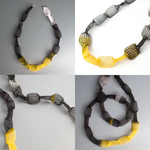 Long yellow necklace , Long Bold necklace