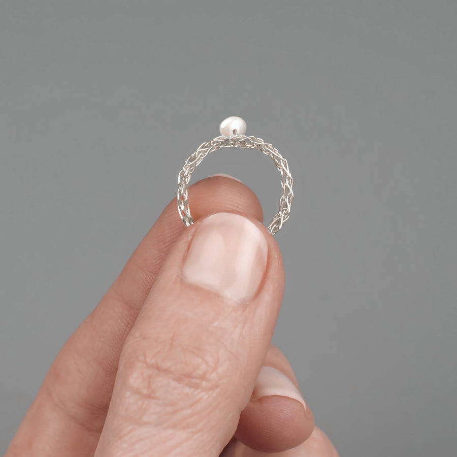 Silver ring with a pearl - Yooladesign