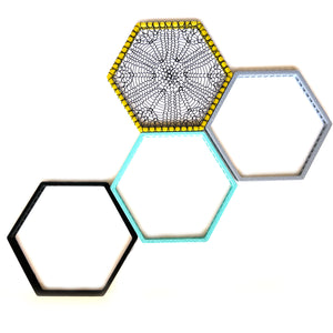 Wall Art hexagon frame - Polygon art - Wall tiles- yooladesign