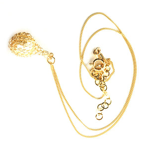 Small Pearl Pendant Gold Wire Crochet Necklace - Yooladesign