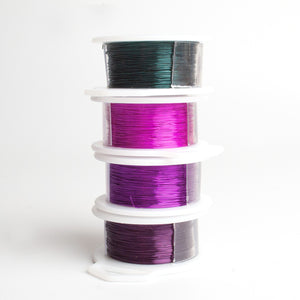 Jewelry making wire - Garden inspiration - purple sweet pea - 4 spools - Yooladesign