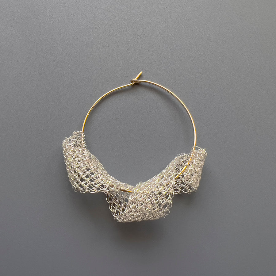 Stylish Partial Pattern Twist Hoop Earrings a Wire Crochet Design - beginners pattern - YoolaDesign