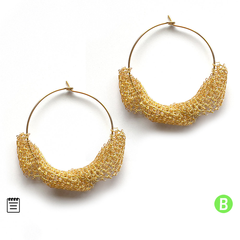 Stylish Partial Pattern Twist Hoop Earrings a Wire Crochet Design - beginners pattern - YoolaDesign