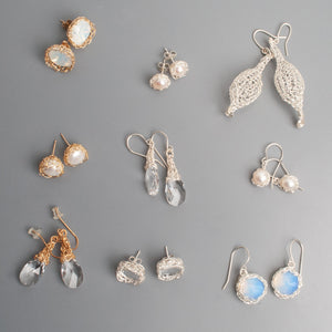 White Earrings - Sample sale - yooladesign