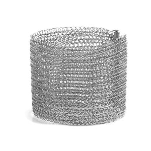 Wide Oxidized Silver Cuff Bracelet , Wire Crochet Cuff,  Handmade Urban Jewelry , Fashion Forward - Yooladesign