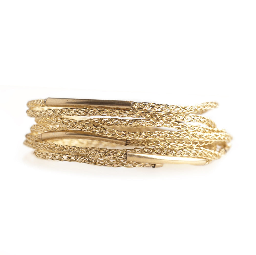 BOHO Wire crochet bracelet Gold wrap bracelet in gold - Yooladesign