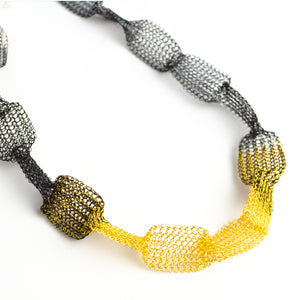 Long yellow necklace , Long Bold necklace