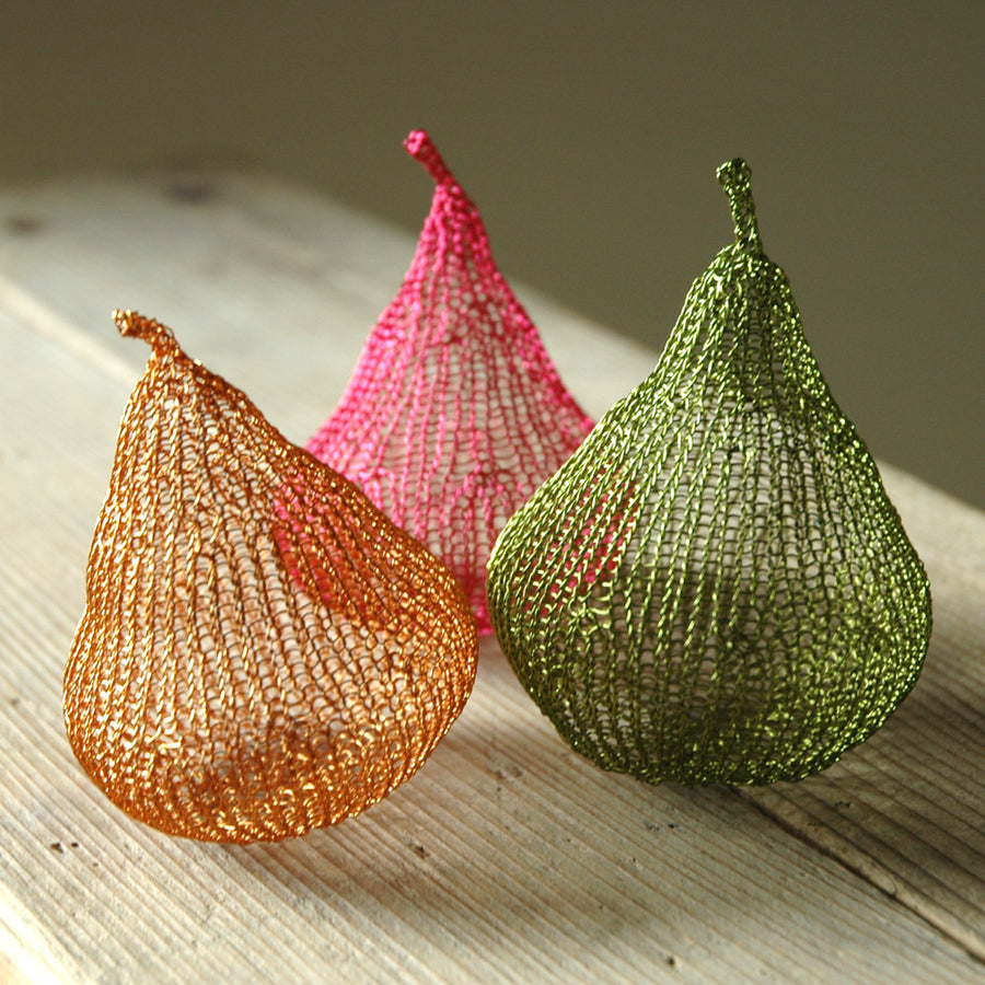 Home Deco Pears, Handmade Wire Crochet Home Accents - Yooladesign