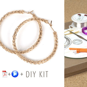 How to wire crochet hoop earrings - DIY kit - Yooladesign